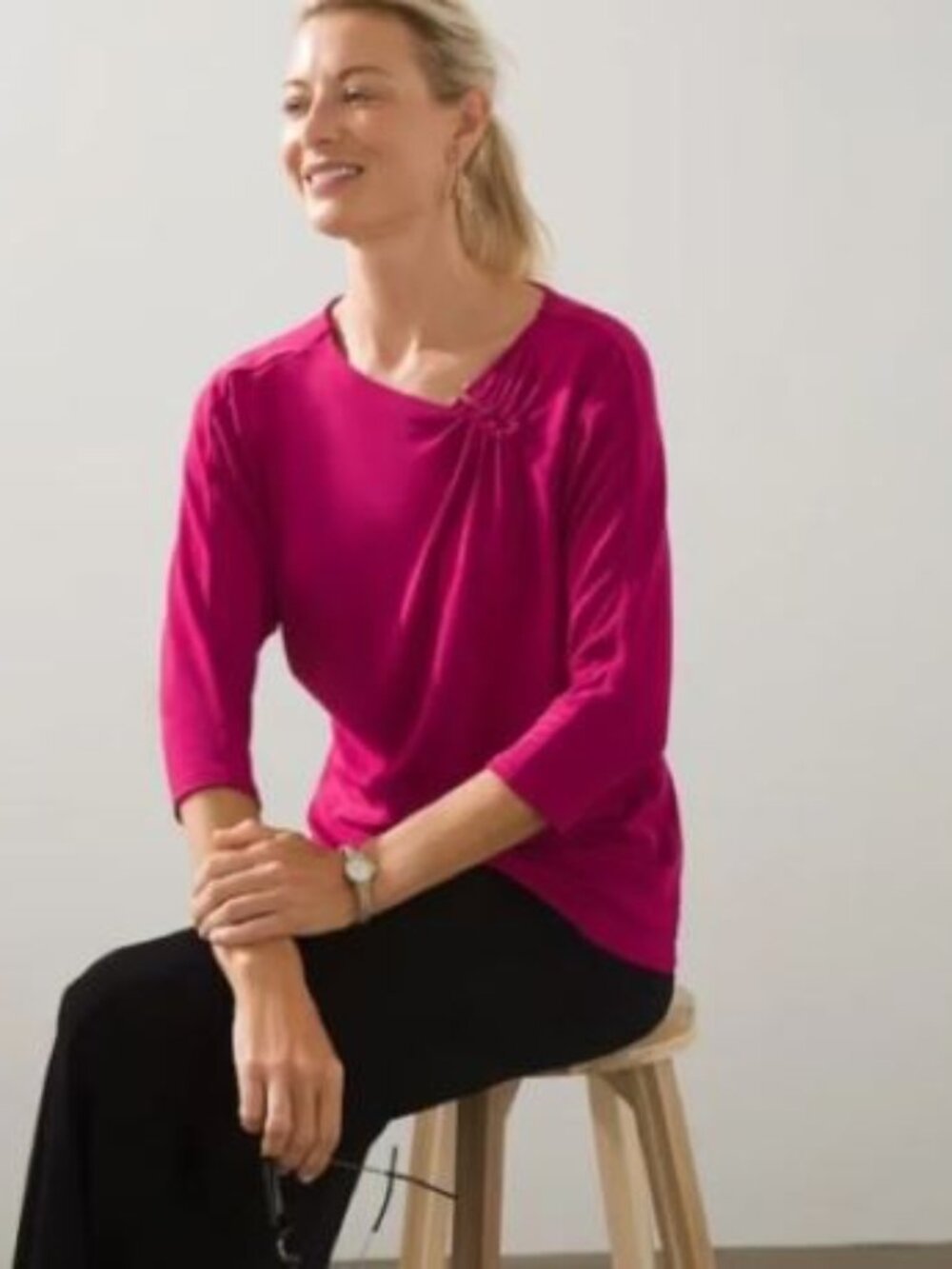NWT Chico’s Travelers Dolman Top in Orchid Flower Dark Pink Size 3 (XL - 16/18)